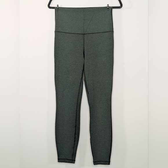 Lululemon Warm Modal Lined Wunder Lounge High Rise Leggings Heathered Green 6 - Picture 2 of 7
